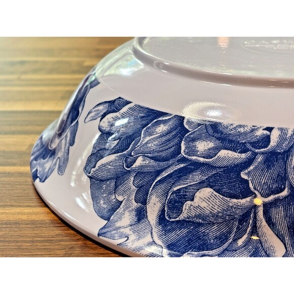 Caskata‎ 100% Melamine Blue Peony 13" Pasta Serving Bowl Nautical Coastal Blue - Picture 8 of 16